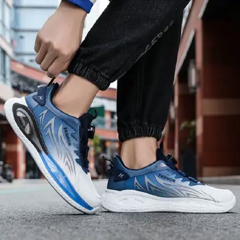 Новые мужские повседневные трикотажные кроссовки, легкие модные кроссовки для бега, противоскользящие, амортизирующие мужские кроссовки для ходьбы