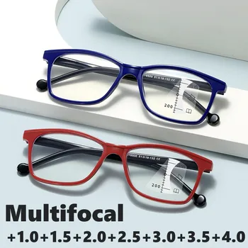 Новые прогрессивные мультифокальные очки для чтения с защитой от синего света, очки для дальнозоркости, винтажные очки ближнего и дальнего действия для мужчин и женщин