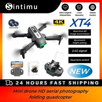Новый XT4 Mini Drone с камерой 4K, профессиональный беспилотник для обхода препятствий, HD-вертолет с двойным оптическим потоком, Складной Квадрокоптер, игрушки в подарок