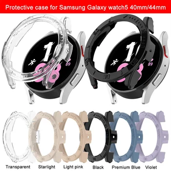 Новый Жесткий Каркасный Чехол с инкрустированным Кольцом Для Samsung Galaxy Watch 5/Pro/4/Active 40 мм/44 мм Для Watch5/4 Стеклянная Защитная пленка для экрана