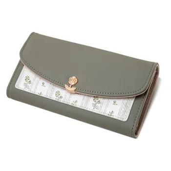 Новый кошелек, женская длинная сумочка с модным принтом, маленький свежий трехстворчатый кошелек, многофункциональная сумка