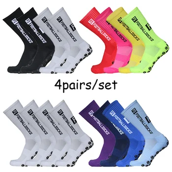 Носки FS 2023, новые 4 пары / комплект, нескользящие спортивные носки, футбольные носки для профессиональных соревнований по регби, мужские женские