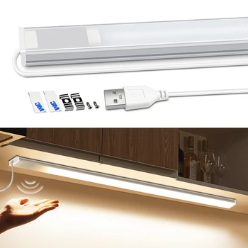 Ночник, светодиодные фонари для шкафа, Датчик размаха рук, Лампа для шкафа, Алюминиевый USB-светильник для кухни