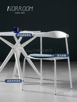 Обеденный стул из рога, Бытовой Простой Пластиковый стул для макияжа, Магазин чая с молоком, Стул для отдыха со спинкой из кованого железа, Обеденный стол, стул