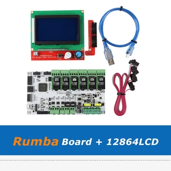 Обновление продаж DIY RUMBA32 Плата Управления Rumba 32 + Экран 12864LCD, Совместимый с Marlin 2.0 32Bit Для Аксессуаров 3D-принтера