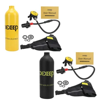 Оборудование для подводного плавания DIDEEP объемом 1 л Кислородный баллон, комплект устройств для подводного дыхания, Редукционный клапан + шланг + комплект респиратора