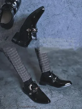 Обувь для куклы Bjd подходит для размера 1/3 дяди, черные кожаные сапоги с заостренным носком в стиле панк, аксессуары для кукол