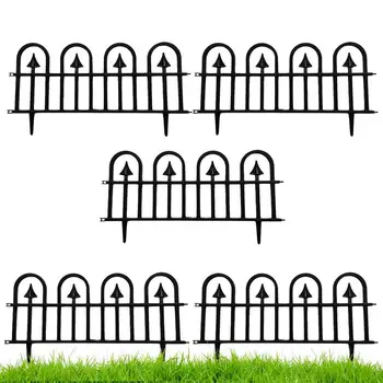 Ограждение для садового ландшафта, 5шт Садовый забор из переработанного декоративного материала, Гибкие шипы без рытья, Декоративная кайма