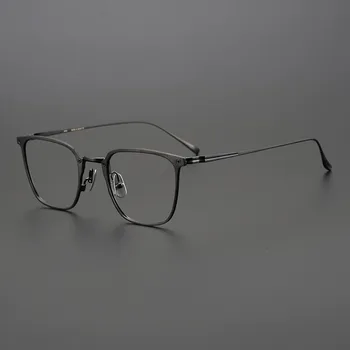 Оптические очки из чистого титана высшего качества, ретро квадратная простая оправа для очков, мужчины, Близорукость, чтение, женщины, персонализированные очки