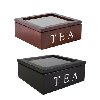 Органайзер для чайных пакетиков в стиле ретро, деревянная коробка для хранения чайных пакетиков для сливок