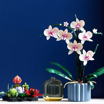 Орхидея Совместимая 10311 Суккуленты Совместимые 10309 Растительный Декор Строительный Набор для Взрослых Букет Кирпичи Цветы Блок Подарки Девушкам
