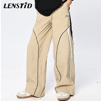 Осенние мужские полосатые мешковатые штаны для бега трусцой в стиле хип-хоп, спортивные штаны с завязками в стиле пэчворк, уличная одежда в стиле харадзюку, повседневные модные спортивные брюки