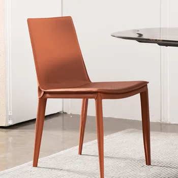 Офисные Эргономичные Современные обеденные стулья Nordic Faux Living Красивое белое кресло из натуральной кожи Sillas Para Sala De Estar Мебель для дома