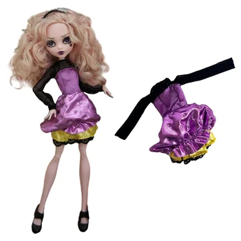 Официальный комплект NK, 1 кукла, фиолетовое платье для ролевых игр, имитирующее милое платье для торта, для вечеринки по случаю Дня рождения куклы Monstering High.