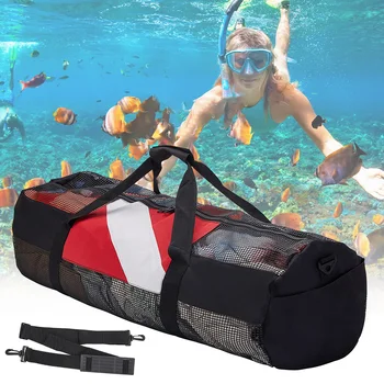 Очень большие пляжные сумки для дайвинга, портативная сетчатая сумка для подводного плавания с регулируемым плечевым ремнем, органайзер для снаряжения для подводного плавания