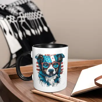 Патриотический щенок, легко охлаждающий кофейные кружки, керамическая кружка для игры в кофе, практичные чашки