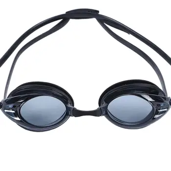 Плавательные очки с защитой от запотевания для мужчин и женщин, Очки для взрослых, Регулируемый ремешок, Черное Золото
