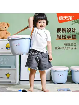 Пластиковый табурет Xi Tianlong, мультяшный детский табурет для хранения игрушек, одежды, коробки для хранения закусок, можно сидеть на табурете