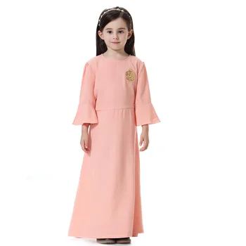 Платье для девочек, Детский Кафтан, Турция, Абая, Дубай, мусульманский Хиджаб, халат, Moslima Elbise, Турецкая Исламская Одежда