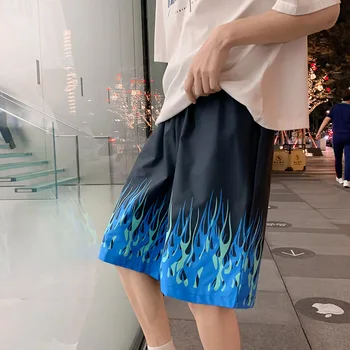 Пляжные брюки Мужские Свободные шорты в цветочек Модный бренд Hong Kong Style Ins Повседневная пара Больших плавок Шорты P22