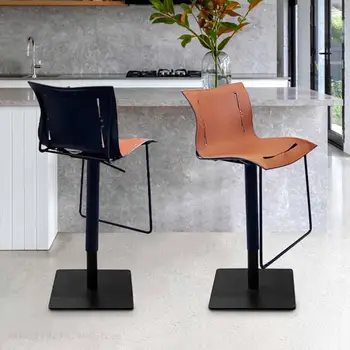 Поворотный Дизайнерский стул для гостиной, Современный Высокий барный стул, Обеденный Регулируемый Металлический стул для игр, Офисный шезлонг, Мебель для дома XY50BC