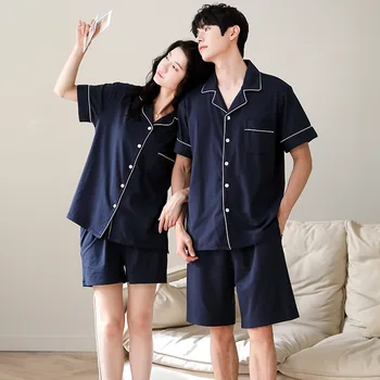 Повседневные и уютные пижамные комплекты для пар для домашней одежды, пижамы для женщин и мужчин