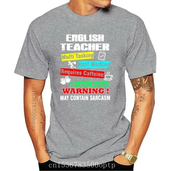 Подарки учителю английского языка, забавная рубашка для обучения навыкам, мужские футболки в летнем стиле, модные мужские футболки Swag.