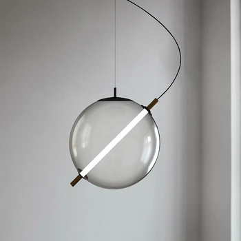 Подвесные светильники Nordic Led, современные дизайнерские стеклянные украшения, подвесной светильник в виде шара для спальни / гостиной, подвесные светильники для помещений