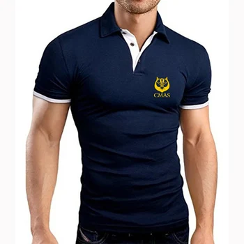 Подводное плавание CMAS 2023 Летняя мужская рубашка поло Спортивная одежда для гольфа Модная футболка Индивидуальность Повседневная футболка с короткими рукавами