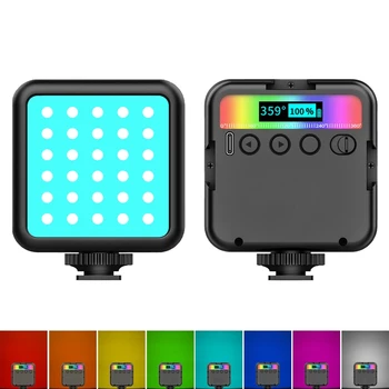 Полноцветный заполняющий свет ручной камеры для фотосъемки Карманный светодиодный светильник 2500-9000K + RGB
