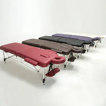 Портативная складная мебель для тату-спа, двойная кожаная Металлическая косметическая массажная кровать, столик с сумкой, U-образный подголовник, Внутренний дворик для лица