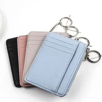 Портативная сумка для банковских карт, модный зажим для кредитных карт, тонкая крышка для карт, карман для монет на молнии, короткий кошелек, мужской кошелек, держатель для карт