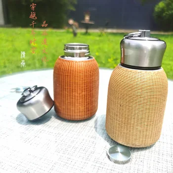 Портативный Дорожный чайный сервиз из нержавеющей стали, специальный подарок, не являющийся наследием, тепло- и холодоизоляция ручной работы, Маленькая толстая чашка в китайском стиле Ретро