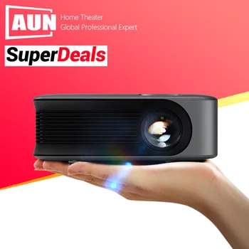 Портативный МИНИ-проектор AUN A30, светодиодный домашний кинотеатр, 3D-видеопроектор, проектор для воспроизведения фильмов 1080P 4K, подключение Smart TV Box через порт HD