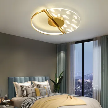 Потолочные светильники с перьями, современный потолочный светильник для внутреннего освещения, Потолочная Светодиодная лампа для спальни с дистанционным управлением для спальни