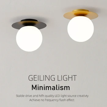 Потолочный светильник Nordic LED для современного стеклянного шара, Потолочные светильники Black LOFT Gold, люстры для дома, балконные светильники.