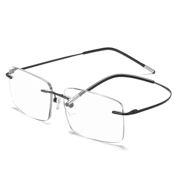 Прогрессивные Мультифокальные очки для чтения без оправы, мужские Деловые Пресбиопические очки с синим светом, компьютерные очки