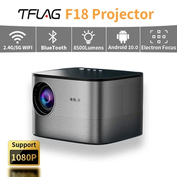 Проектор TFlag F18 Full HD Android 10.0 Устройства цифровой фокусировки 4K 1920x1080 Видеопроектор для домашнего кинотеатра Мобильный телефон