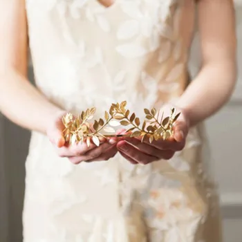 Ретро Обруч для волос с золотыми листьями Римская Невеста Греческие Женские Аксессуары для волос Свадебные Повязки Девушки Заколка для волос Невесты Головной Убор