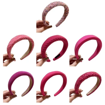 Розовая повязка на голову для девушки, женская повязка на голову для фотосъемки в спа-салоне, прямая поставка