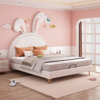 Розовые Роскошные Детские кровати Princess Корейские Портативные Современные Роскошные кровати для детей и девочек, Детская Камуфляжная мебель MQ50C