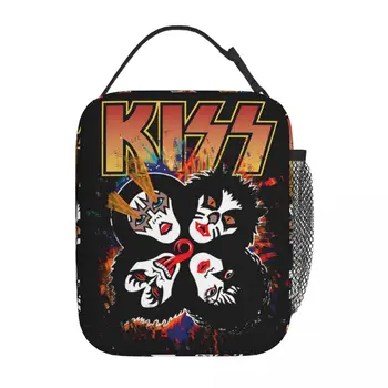 Рок-группа Rock Catman Demon Kiss, рок-н-ролл, Термоизолированные сумки для ланча, Школьная Переносная коробка для ланча, Термоохладитель, коробка для еды