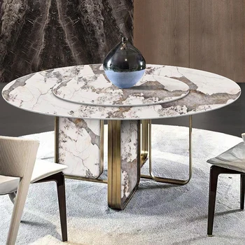 Роскошная комбинация обеденного стола и стула Для маленькой квартиры, круглый стол, минималистичная мебель для ресторана Moveis