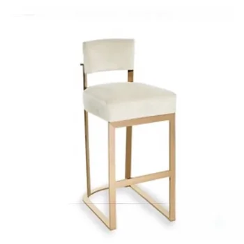 Роскошный барный стул из золотистого металла, бархатная ткань, искусственная кожа, стул высотой со стойку, современный