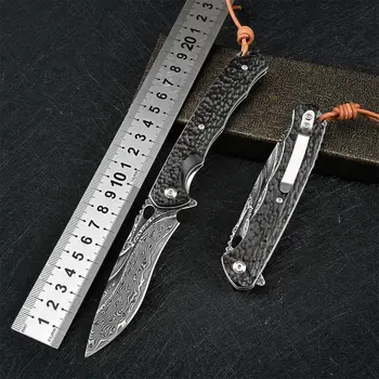 Ручной нож из дамасской стали VG10 из черного дерева, складной нож для самообороны, портативный нож и уличный нож.