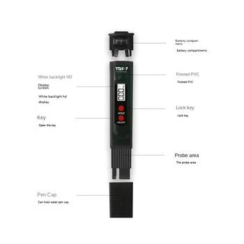 Ручной цифровой тестер воды TDS, ручка для анализа качества воды, измеритель чистоты воды, измерение 0-9999 промилле