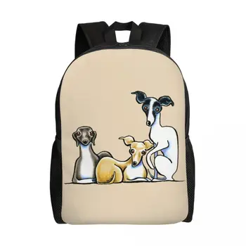 Рюкзак для ноутбука Italian Greyhound Trio для мужчин и женщин, модная сумка для книг для школьников, студентов колледжа, милая сумка для собак породы Уиппет Сайтхаунд