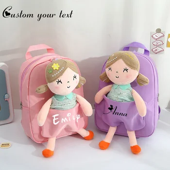 Рюкзак с пользовательским названием, милый детский рюкзак для малышей, плюшевый игрушечный рюкзак, дорожная сумка для закусок, дошкольные сумки для девочек 1-5 лет
