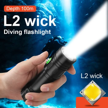 Самый мощный профессиональный фонарик для дайвинга, который можно использовать при смене обстановки, 100-метровая подводная лампа, водонепроницаемый фонарь для подводного плавания IPX8