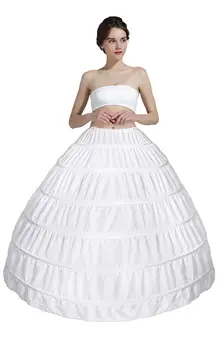 Свадебное платье Длиной до пола с 6 Обручами А-силуэта, Нижняя юбка-комбинация 2024